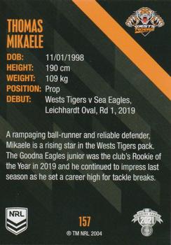 2021 NRL Traders #157 Thomas Mikaele Back